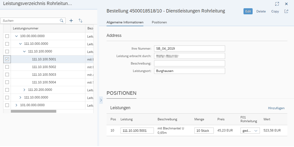 proconarum SAP Komplexe Dienstleistungen - Beispiel 1 proconarum SAP Komplexe Dienstleistungen - Beispiel 1