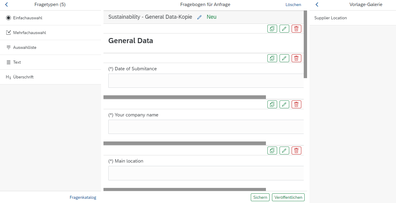 proconarum Fragebogen 3 - Lieferantenqualifizierung proconarum Fragebogen 3 - Lieferantenqualifizierung
