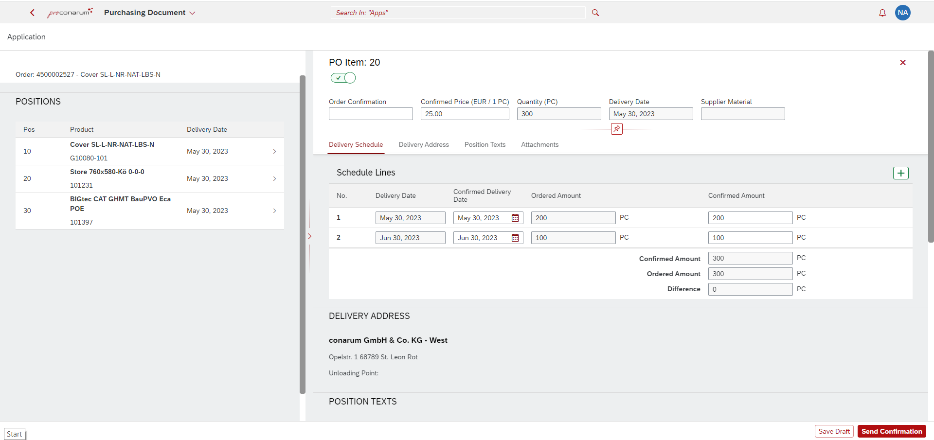 Purchase Document Detail