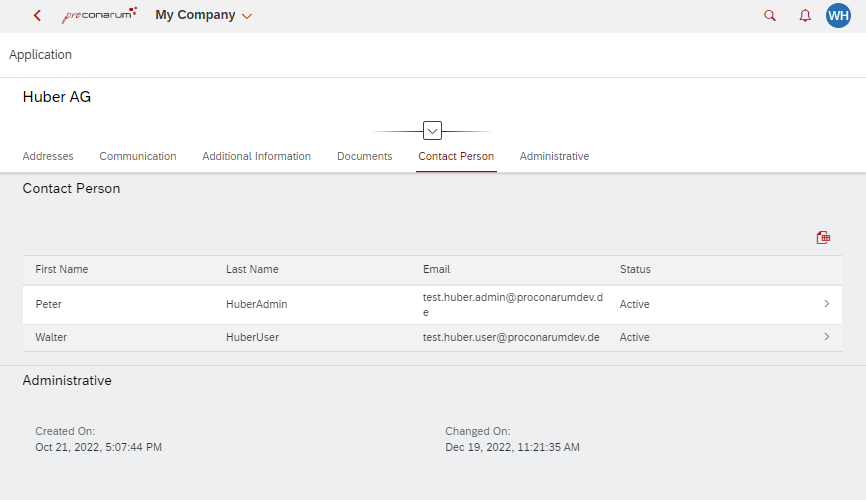 cloud business partner contact person supplier view