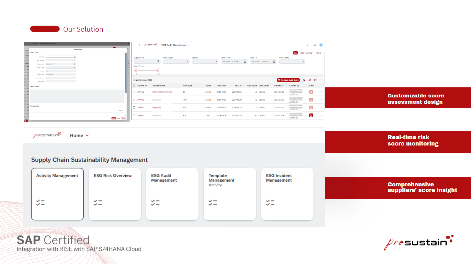 prosustain - UI Beispiel