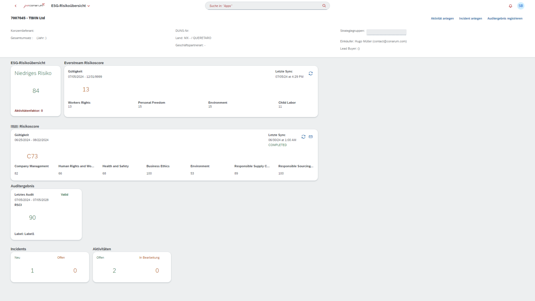 prosustain ESG Risk Overview
